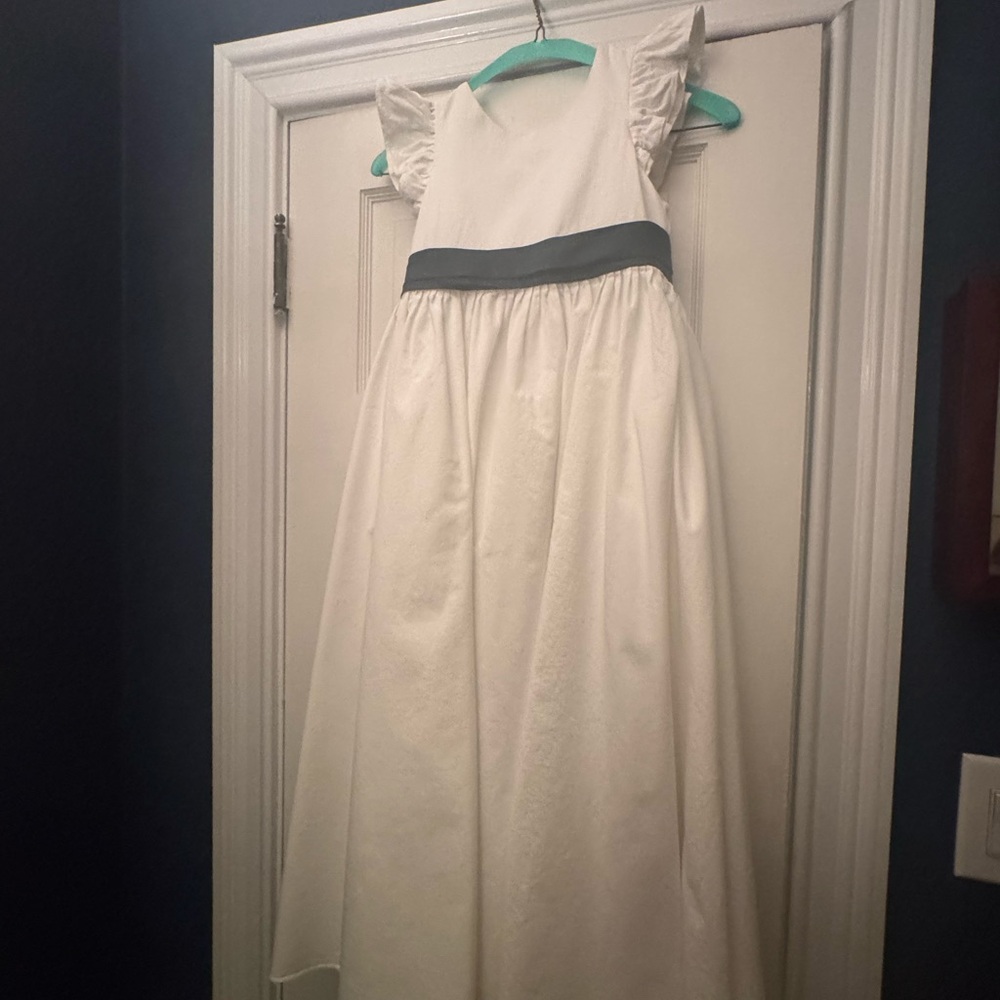 Azazie Flower Girl Dress with Green Bow Size 8 *Worn once*